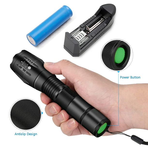 Zoomable Handheld Light with Holster Water Resistant 5 Modes Emergency Hurricane Best Flashlights Best Camping 2 Pack Led Tactical Flashlight High Lumen Outdoor